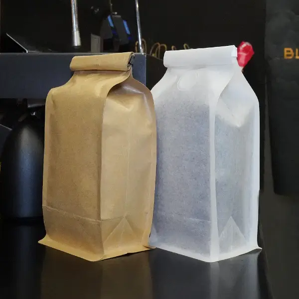 250Sacos G Stock com lata de estanho em kraft e materiais de papel branco