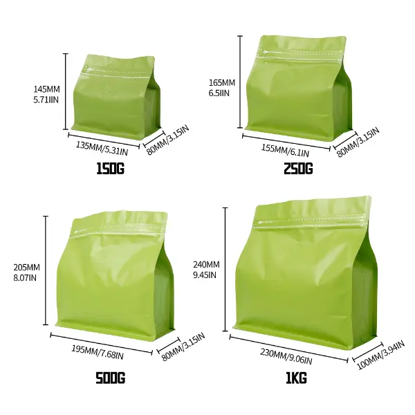 500G sacos de café horizontais em preto e branco para embalagem de varejo