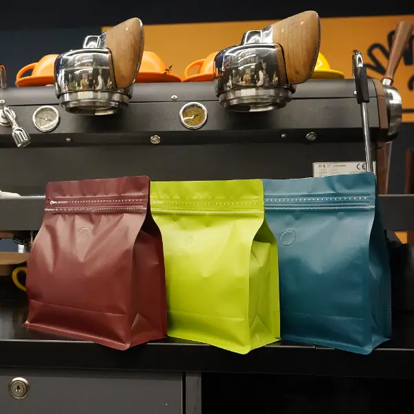 500Sacos de café horizontais com acabamento mate G com zíper re-selável