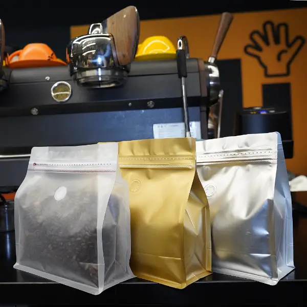 500G sacos horizontais de café com válvula de desgaseificação unidirecional