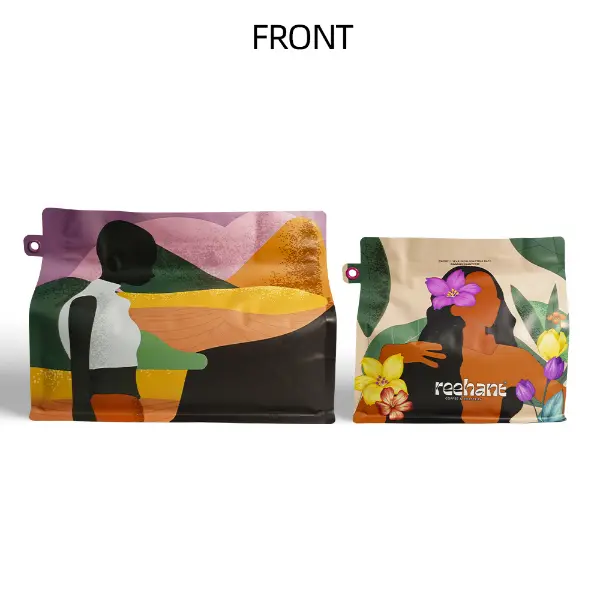 Saquinho de café personalizado de 250g com impressão premium de um conjunto unificado de embalagem de café