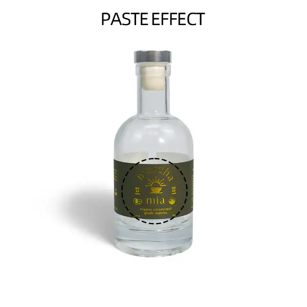 Efeito do rótulo de pasta na embalagem premium de garrafas de cold brew