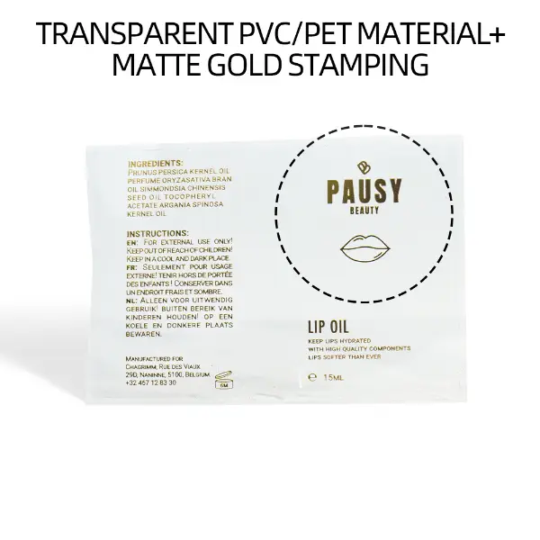 Efeito da pasta do adesivo UV transparente na superfície fosca da embalagem