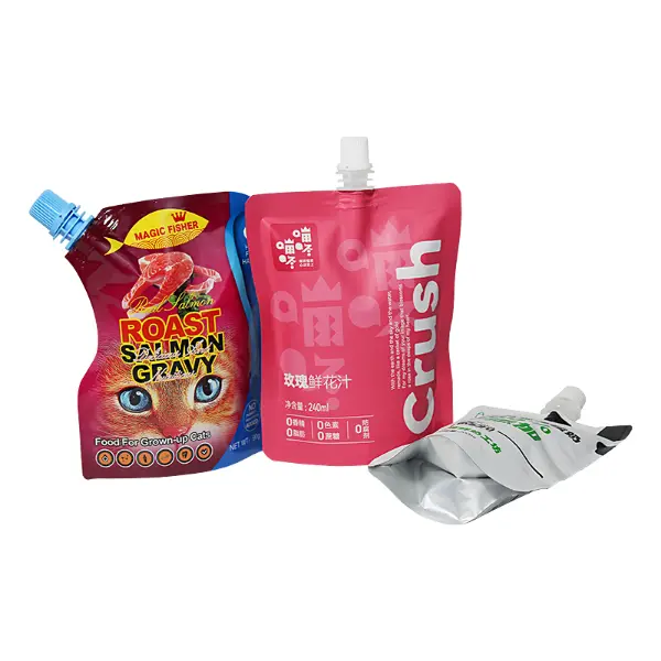Bolsa plástica flexível projetada para produtos líquidos e molhos que podem ser espremidos