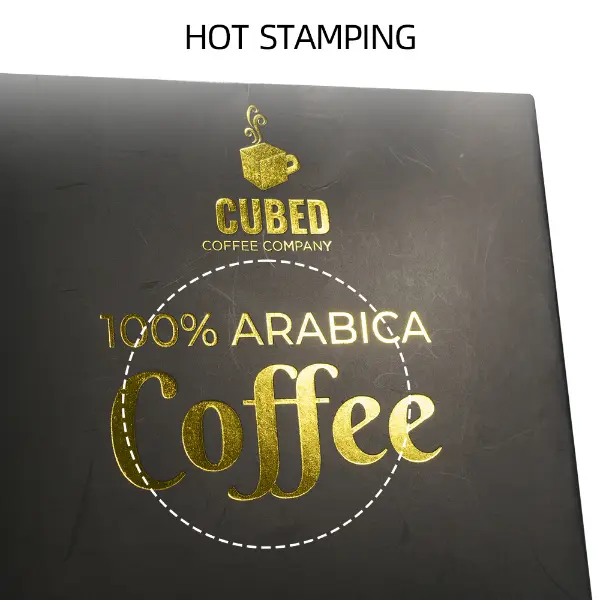 Hot stamping gold logo on coffee gift box
