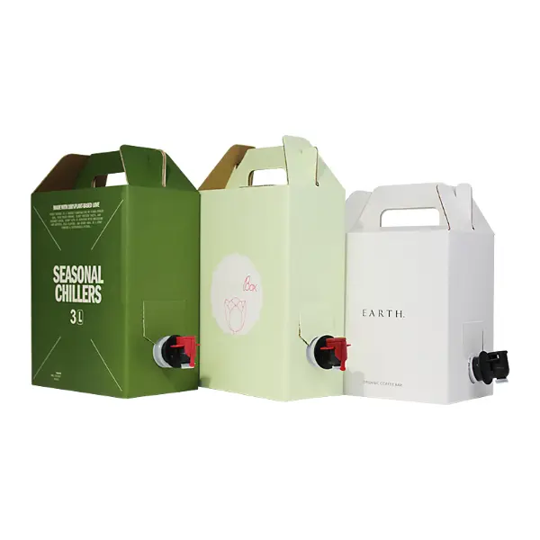 Sacola de papel personalizada em caixa com torneira para embalagem de bebidas e café