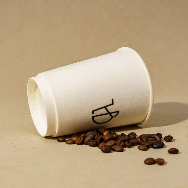 Copo de papel personalizado com textura de esponja e parede dupla para bebidas quentes