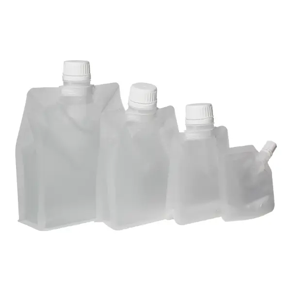 Bolsas transparentes para bico fosco em diferentes capacidades para embalagens de bebidas e líquidos