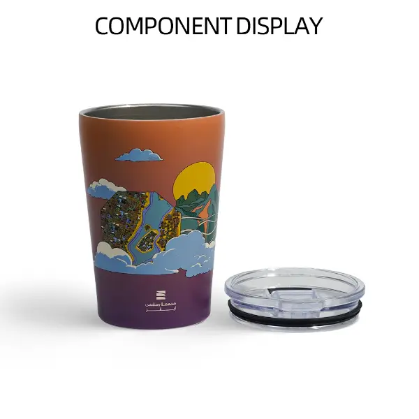 Display componente do copo isolado a vácuo com corpo e tampa de aço inoxidável