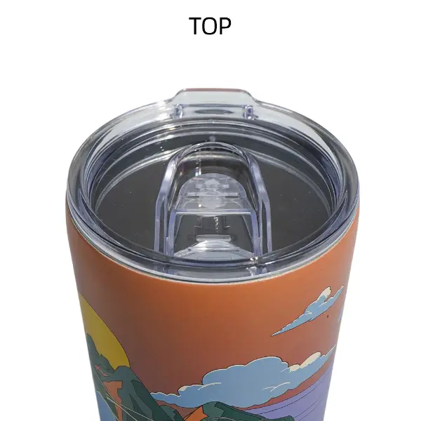 Vista superior da copa a vácuo com tampa transparente e estrutura de vedação transparentes