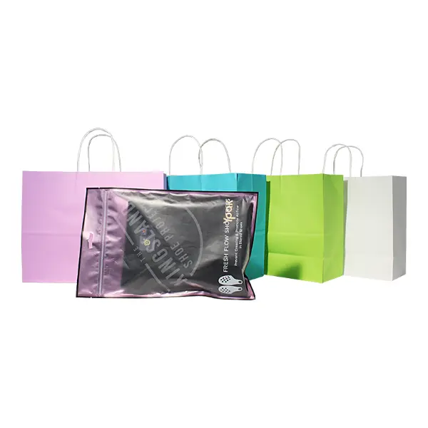 Sacolas de presente de papel kraft XL com alças usadas para grandes conjuntos de café e embalagens de varejo