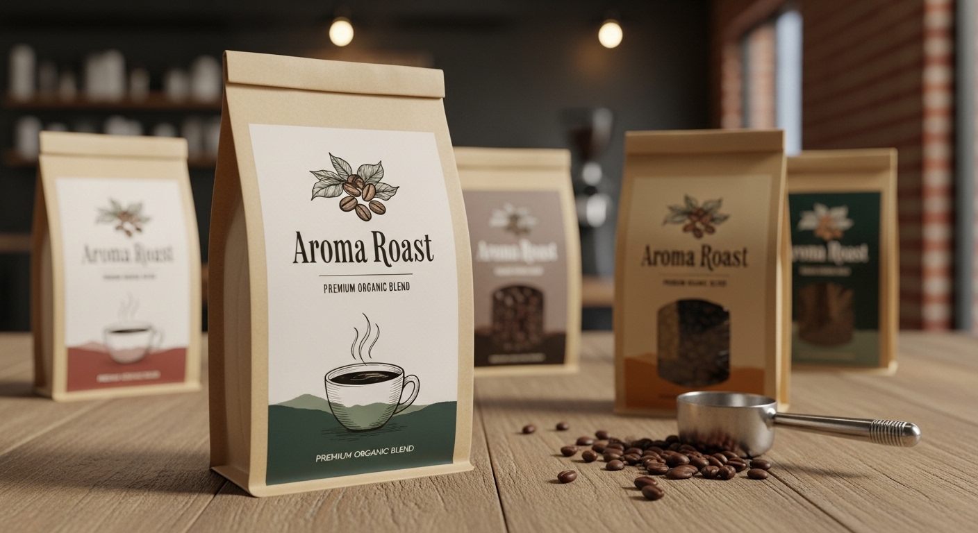 Sacolas de embalagem de café impressas sob medida