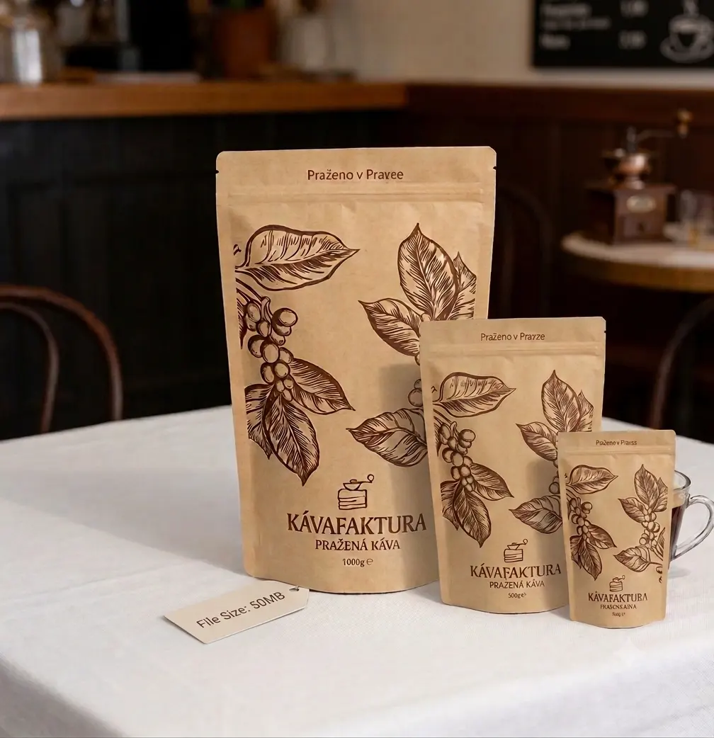 Um saco horizontal de café no atacado