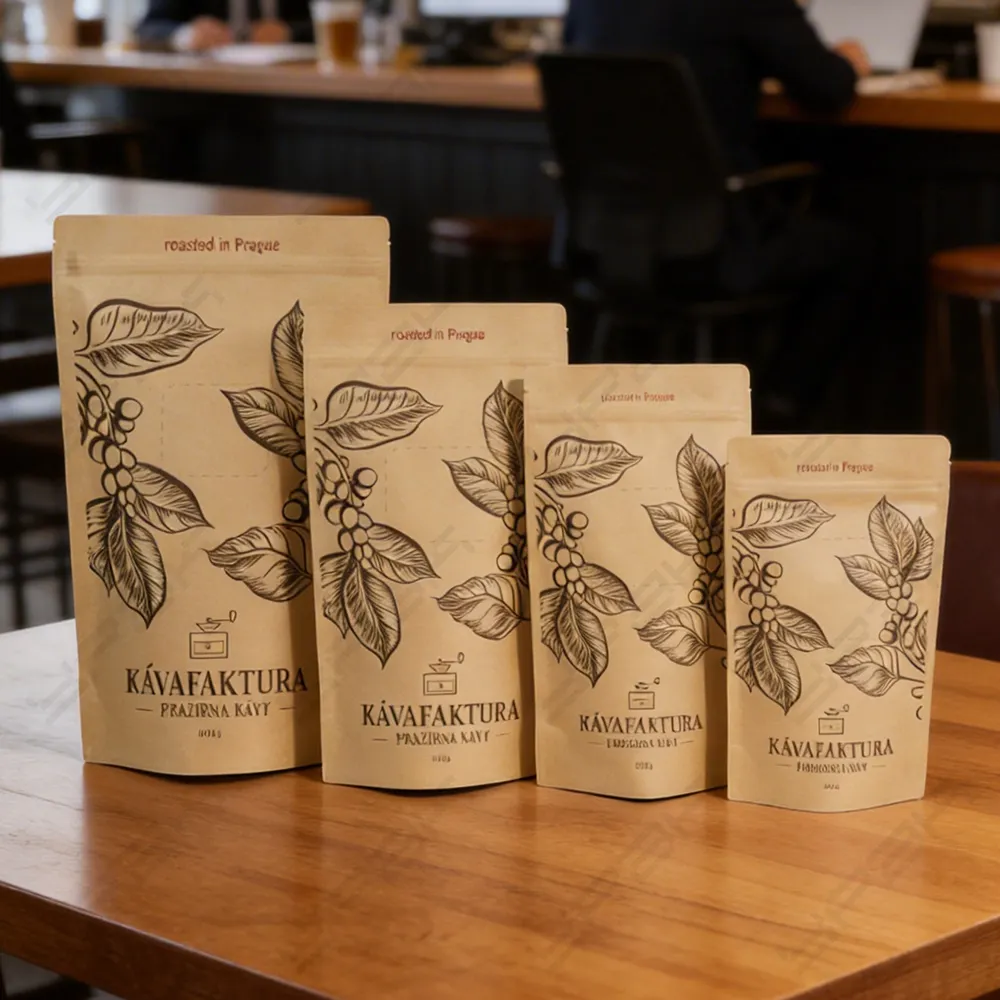 Bolsa de grãos de café em pé