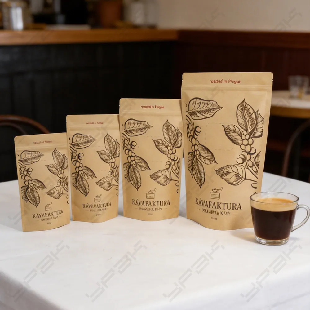 Bolsa de grãos de café em pé