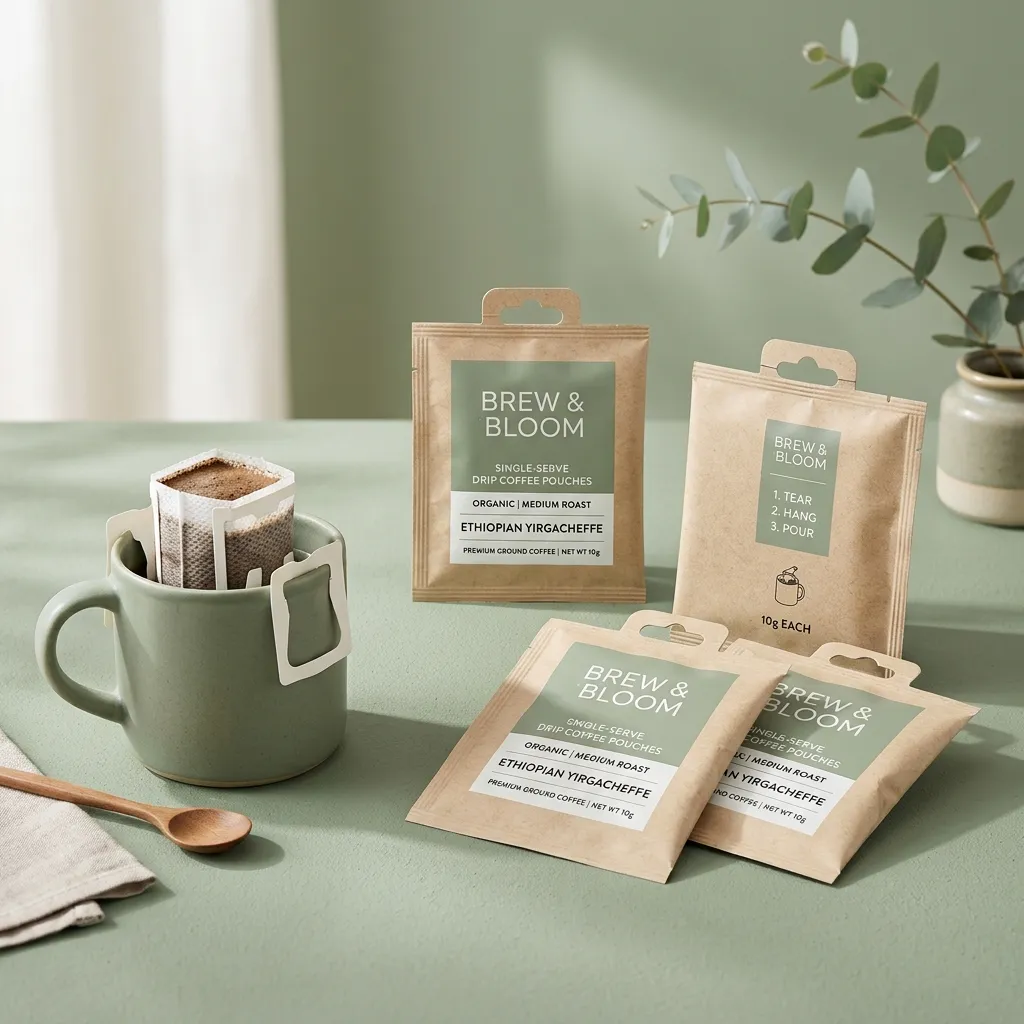 Bolsas de filtro de café com gotejar de dose única