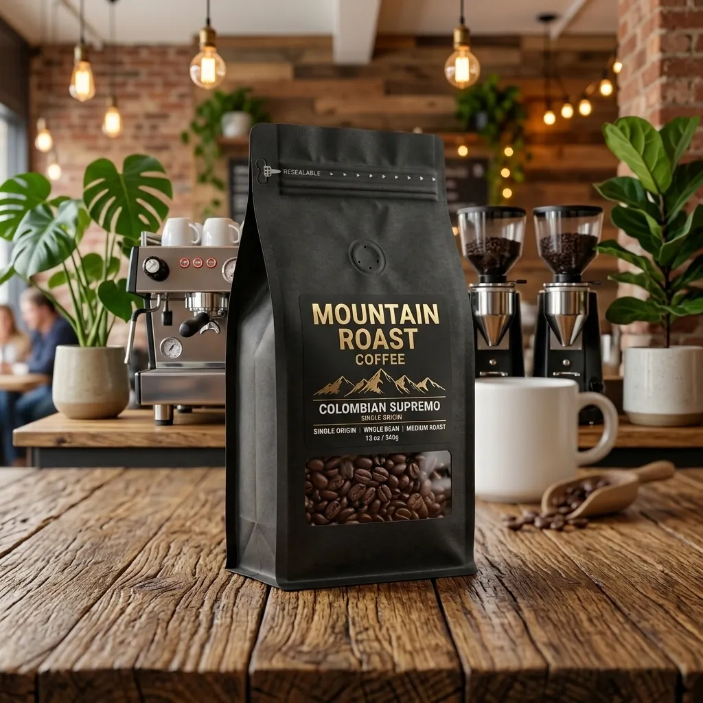sacos-de café com fundo bloco