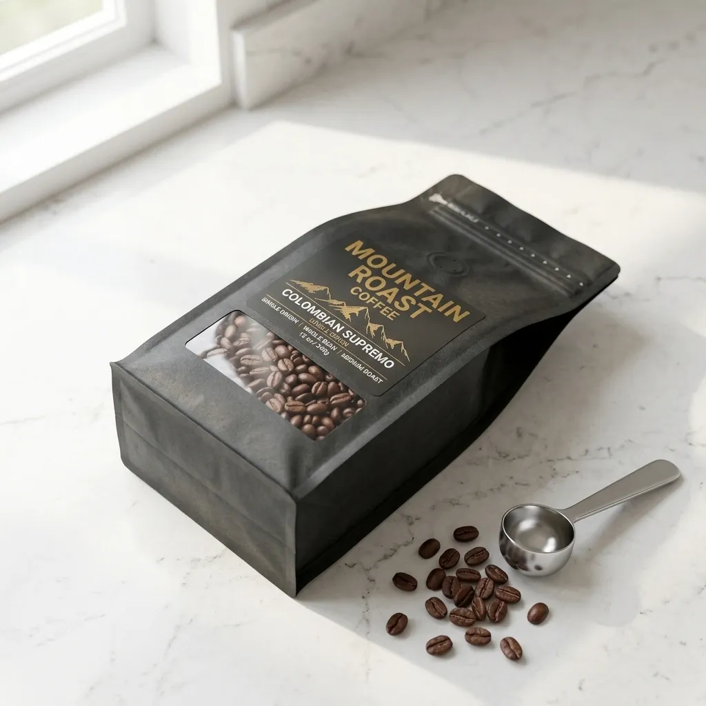 saco-de café com fundo de tijolo