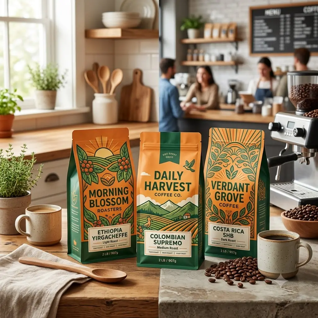 Saquinhos de caixas de embalagem de café