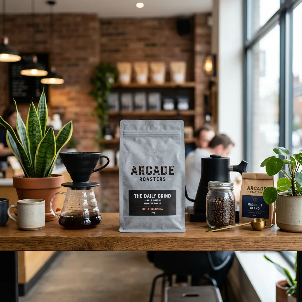 Bolsa de café com fundo plano