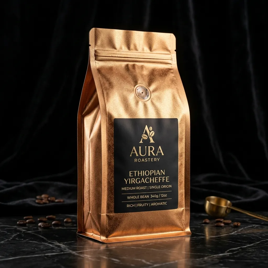 Papel alumínio-fundo-plano-café-bags_
