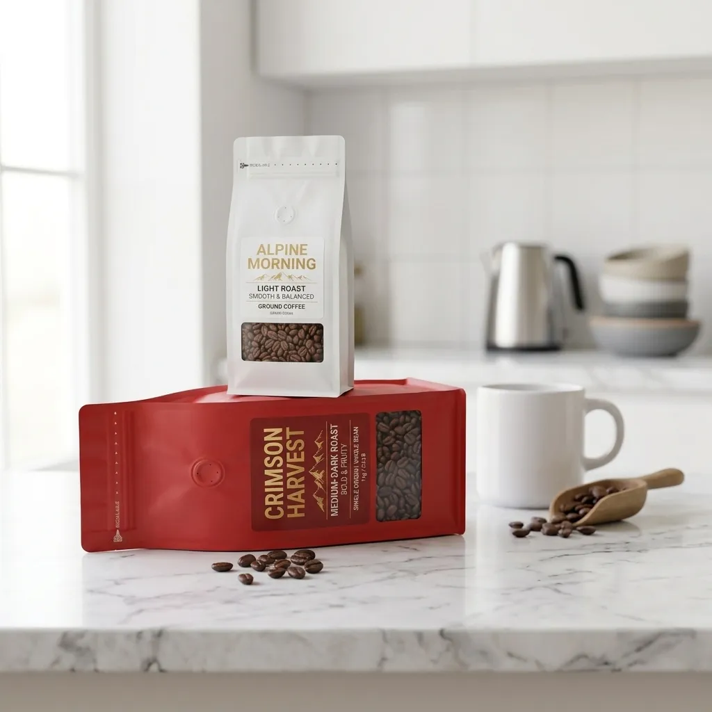 dois saquinhos de café de base larga