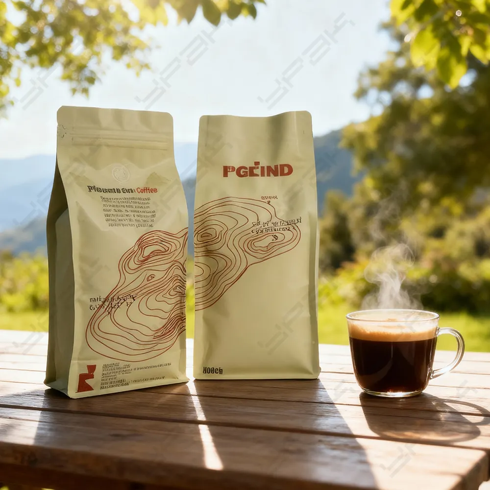 Saquinhos de café com verniz fosco