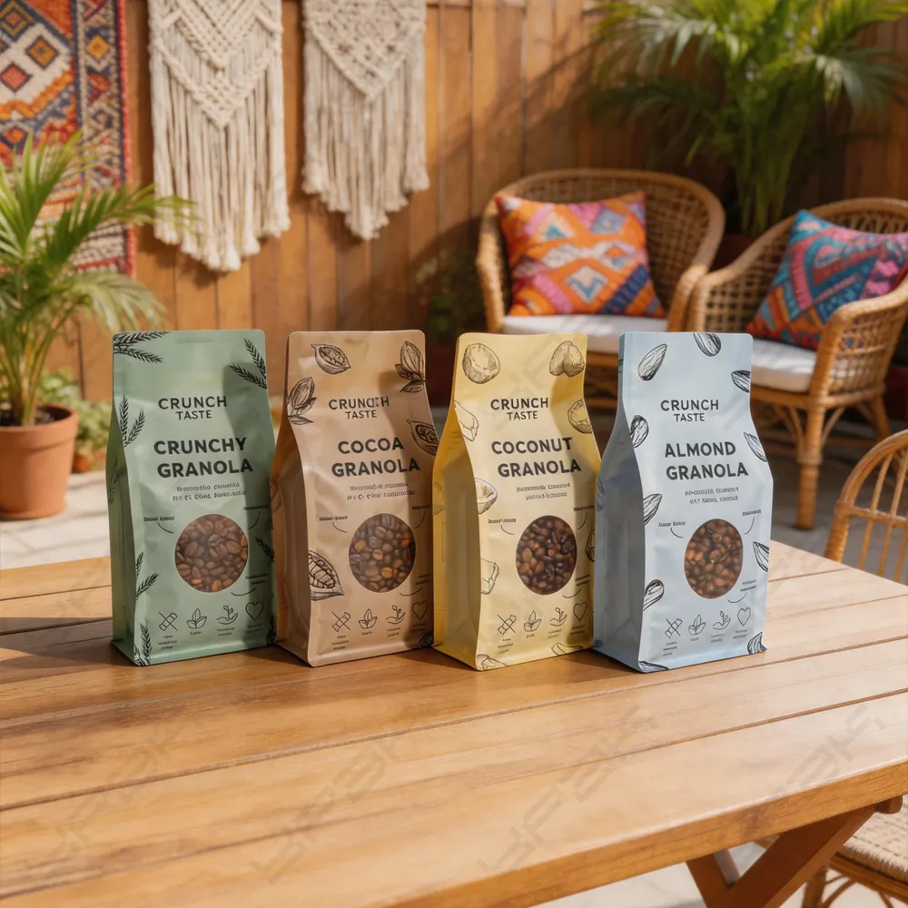 Saquinhos de café recicláveis de fundo plano
