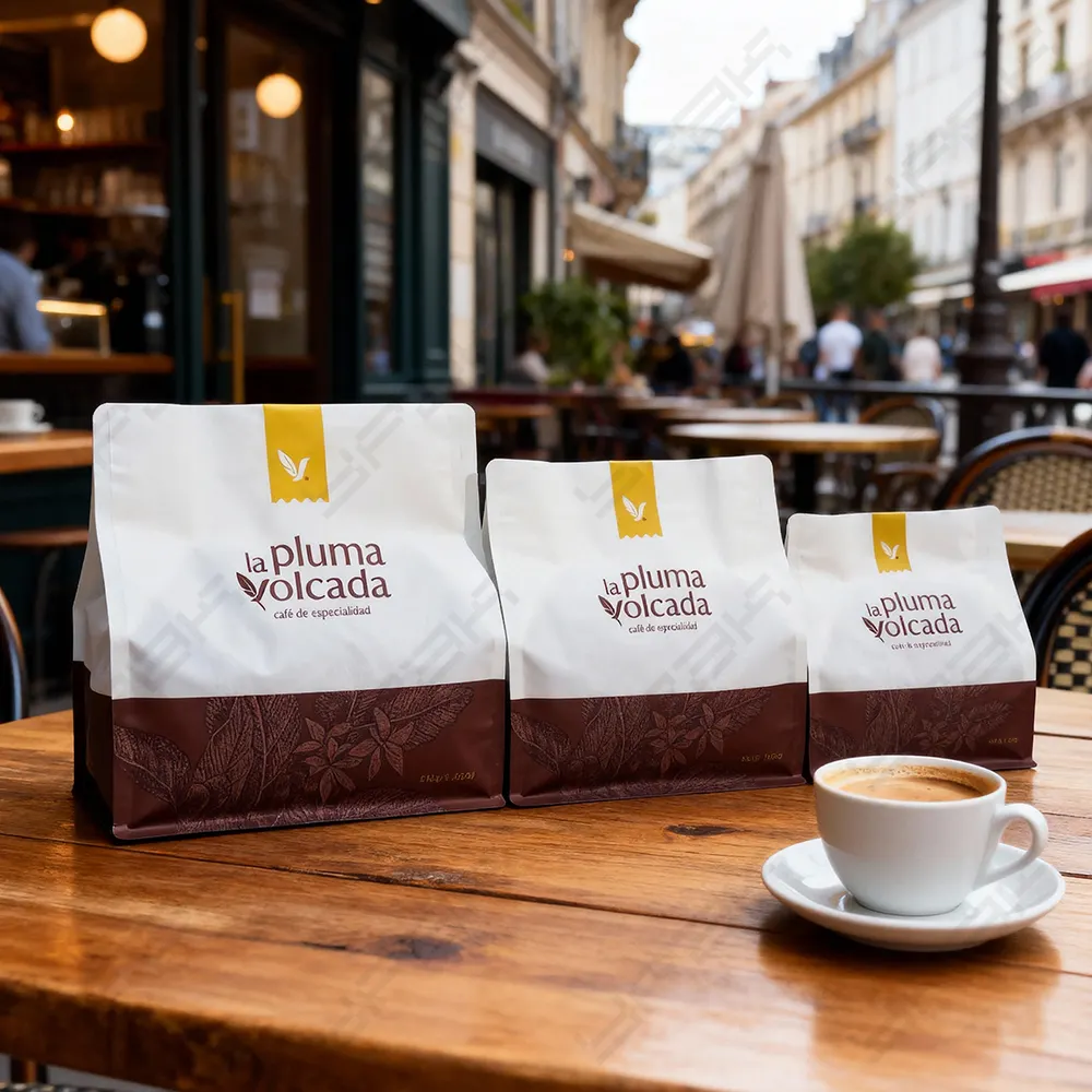 Pacotes personalizados de café fosco áspero