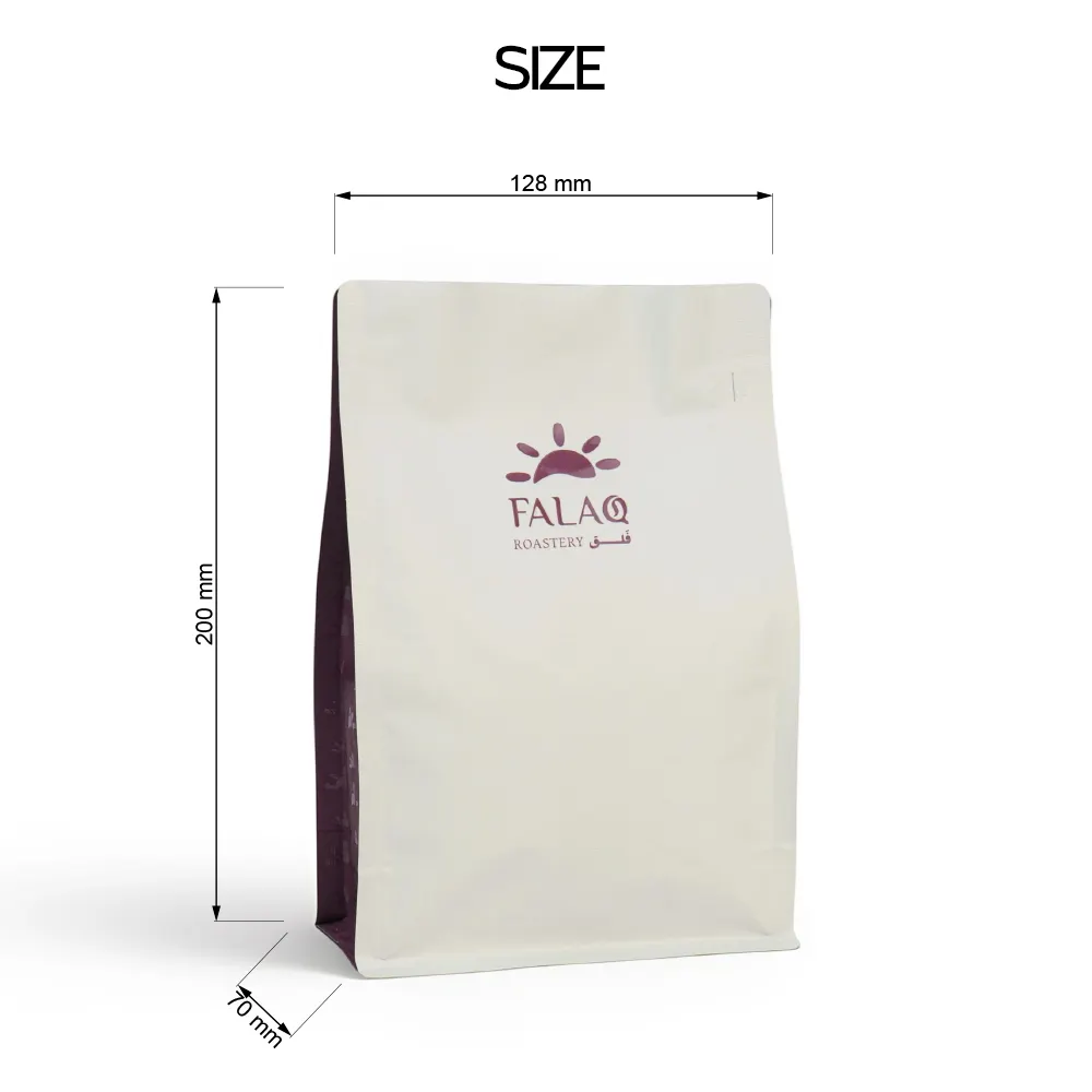 Saquinhos de café personalizados de 250g com fundo plano