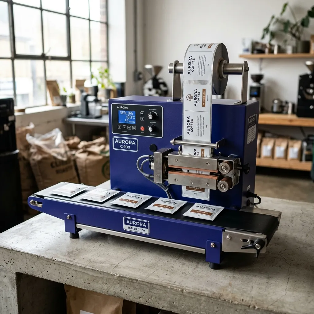 Máquina semi-automática de vedação de saquinhos de café