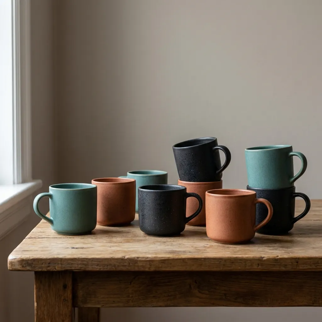 Ceramic_coffee_cups_displayed na mesa
