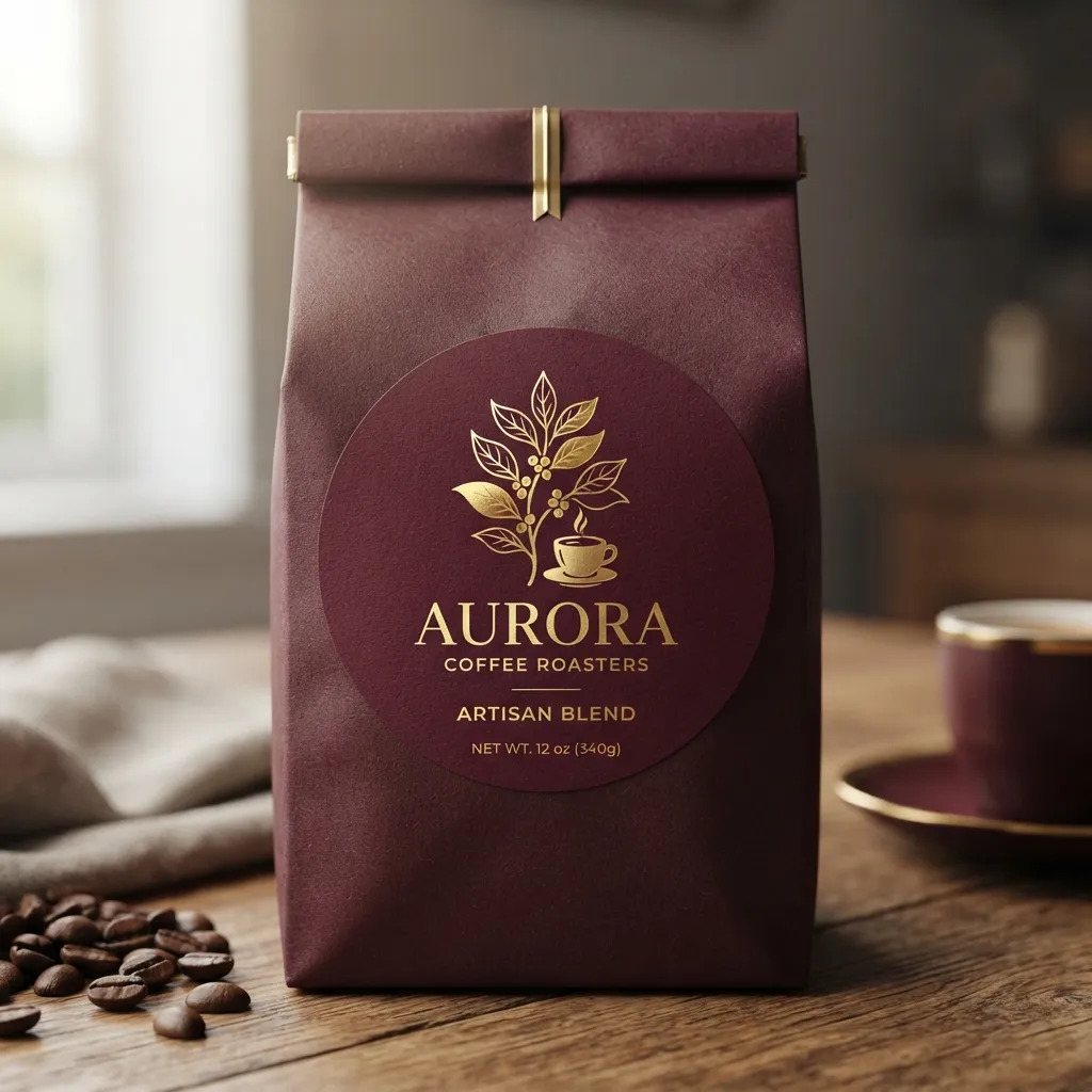 adesivos de sacola de correspondência impressa para café