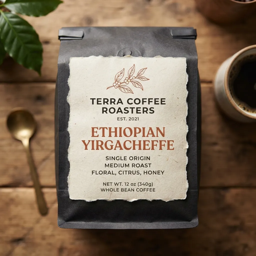 adesivos de papel de café e etiquetas