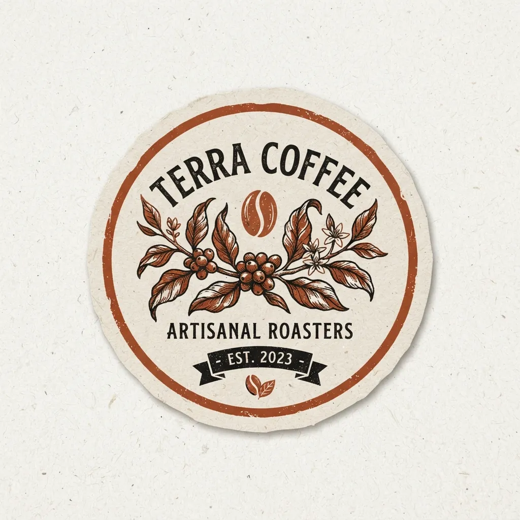 adesivos de logotipo de marca de café