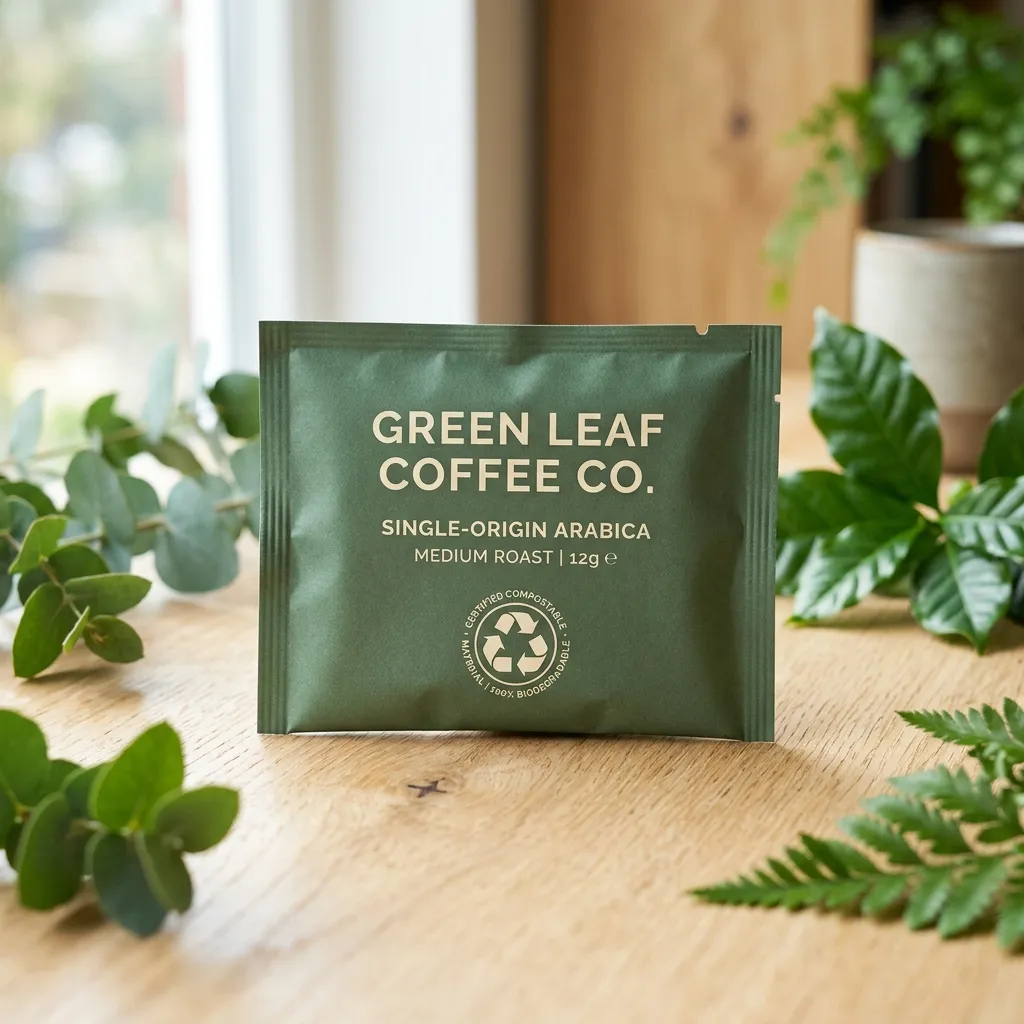 sachês de café compostáveis