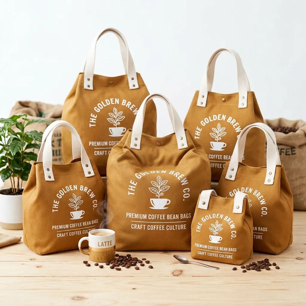 embalagem de sacote de café e grão-de-grão
