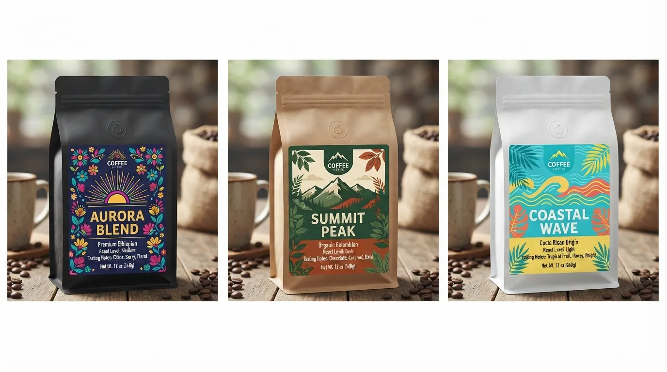 Wrap personalizado com etiqueta de café