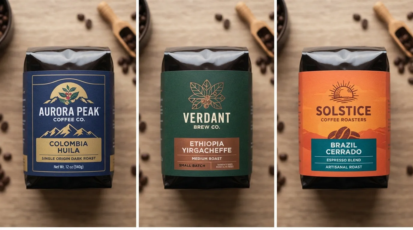 Embalagem de etiqueta de café