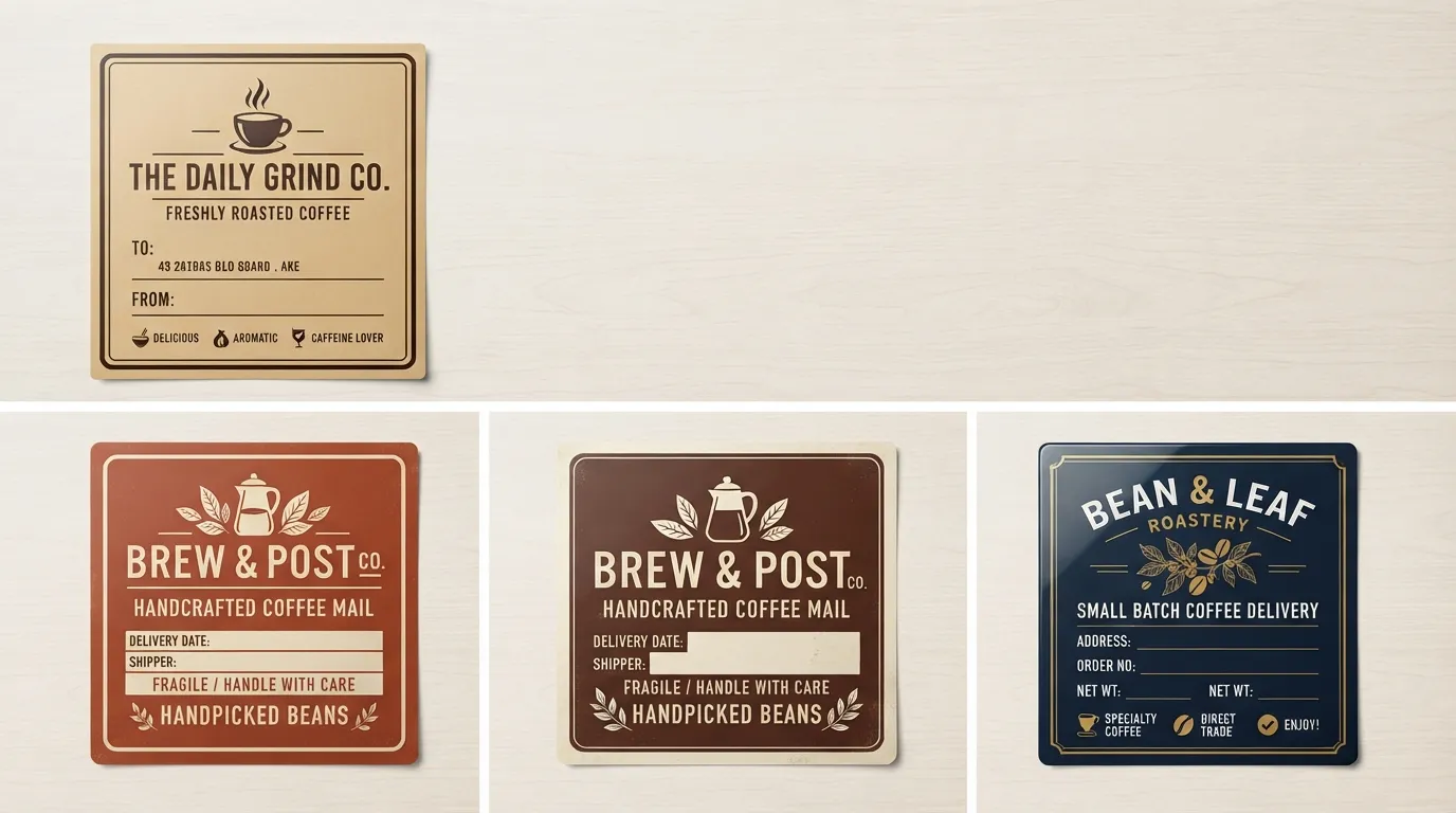 adesivos de etiqueta de envio de café