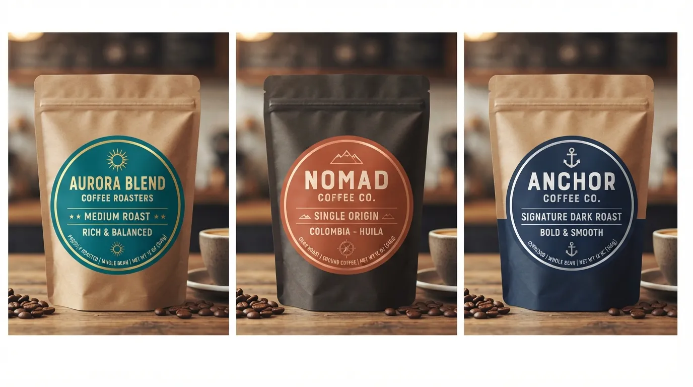 adesivos de embalagem-sachê de café