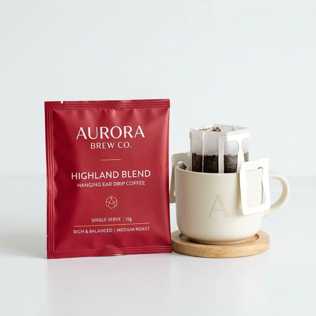 Pacotes de café com gotejamento