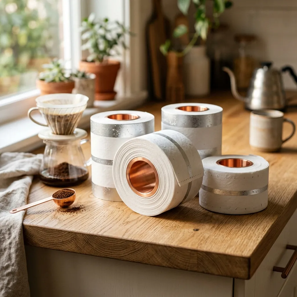rolinhos de papel de café
