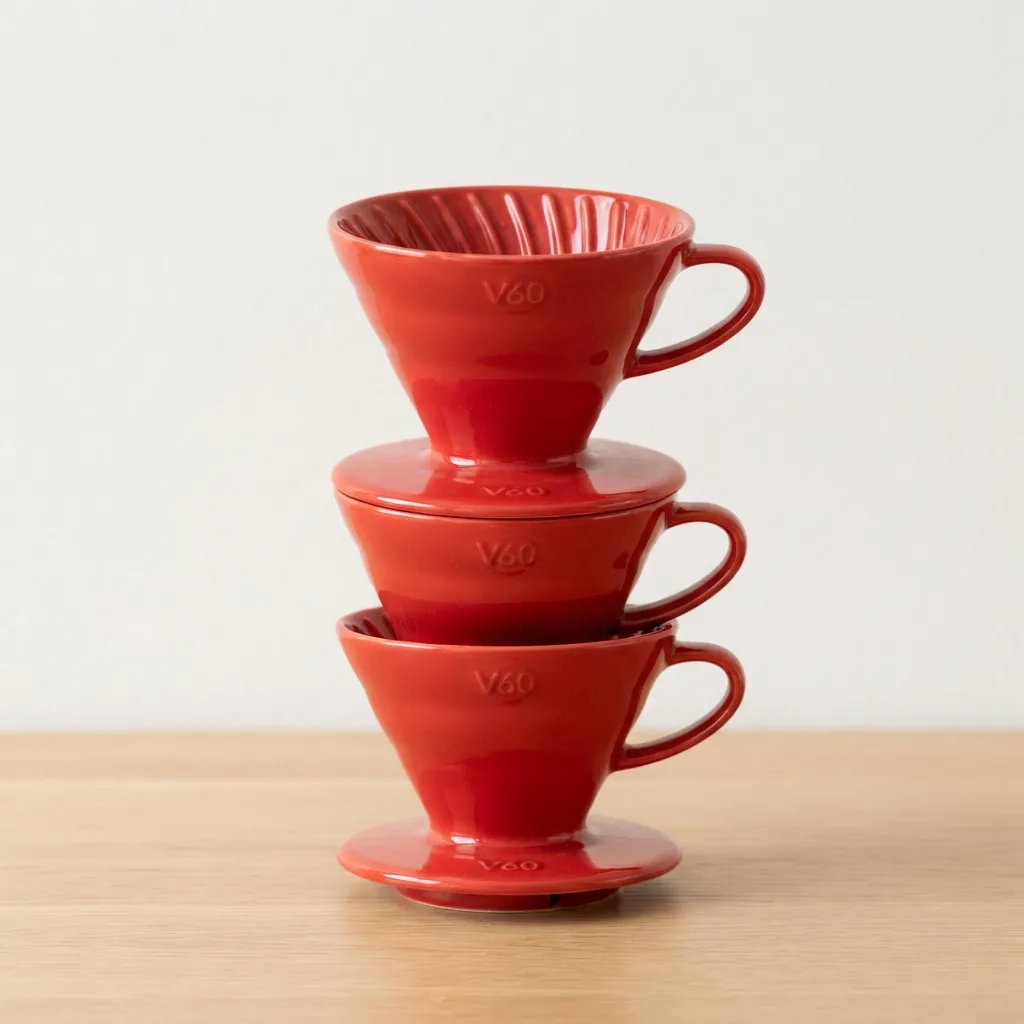 Red_ceramic_coffee_filter_cups na pilha