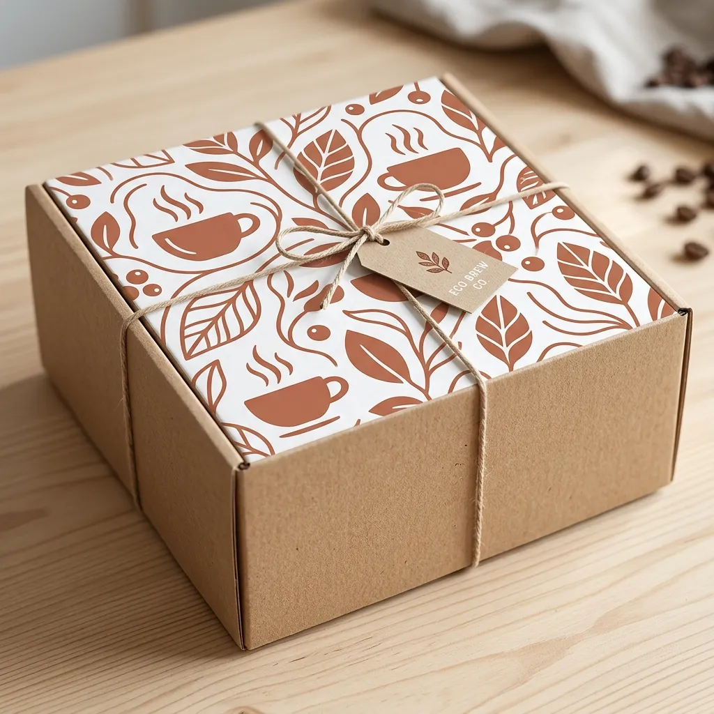 caixas-de presente de café Kraft sustentável