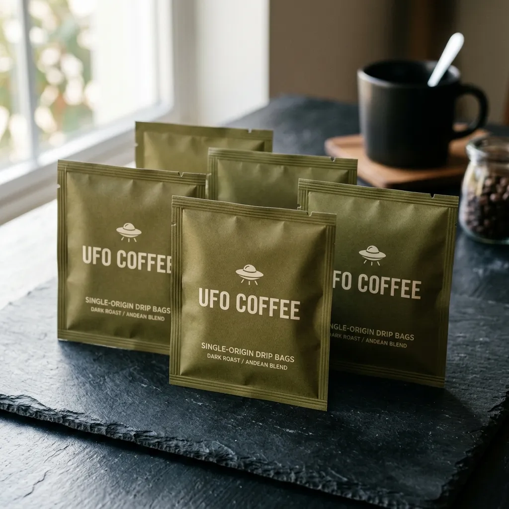 Pacotes de sachês com filtro de café OVNIs