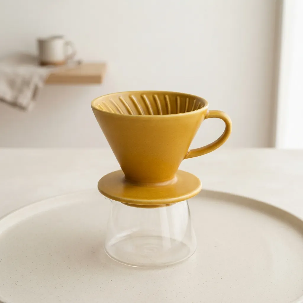 Yellow_ceramic_coffee_pour_dripper