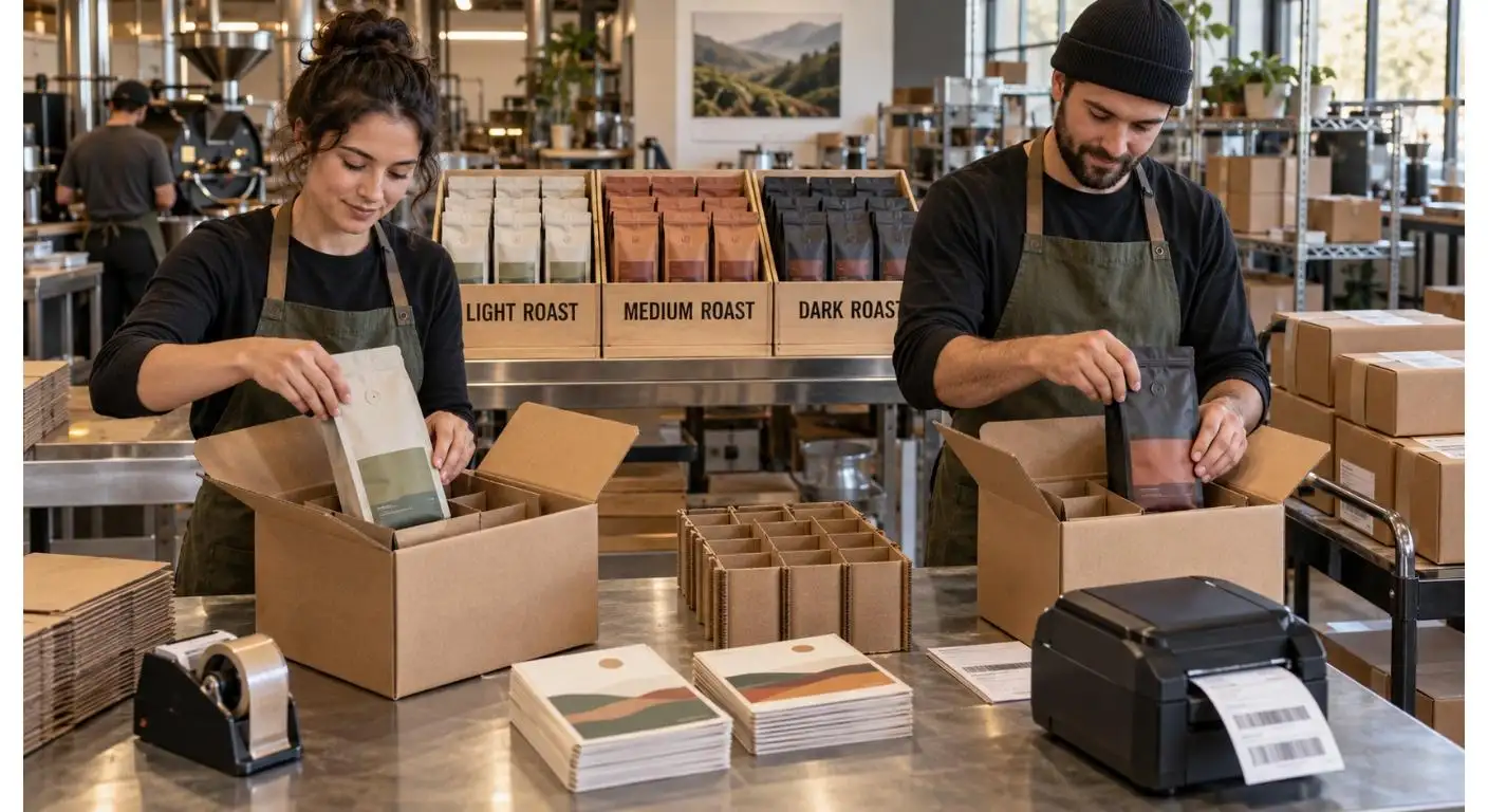 Embalagem da caixa de assinatura de café