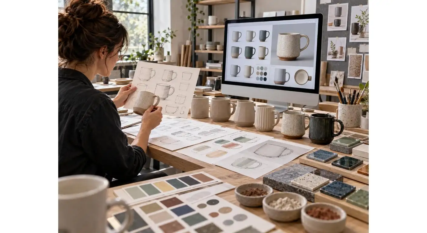 Design de Copos Cerâmicos de Café