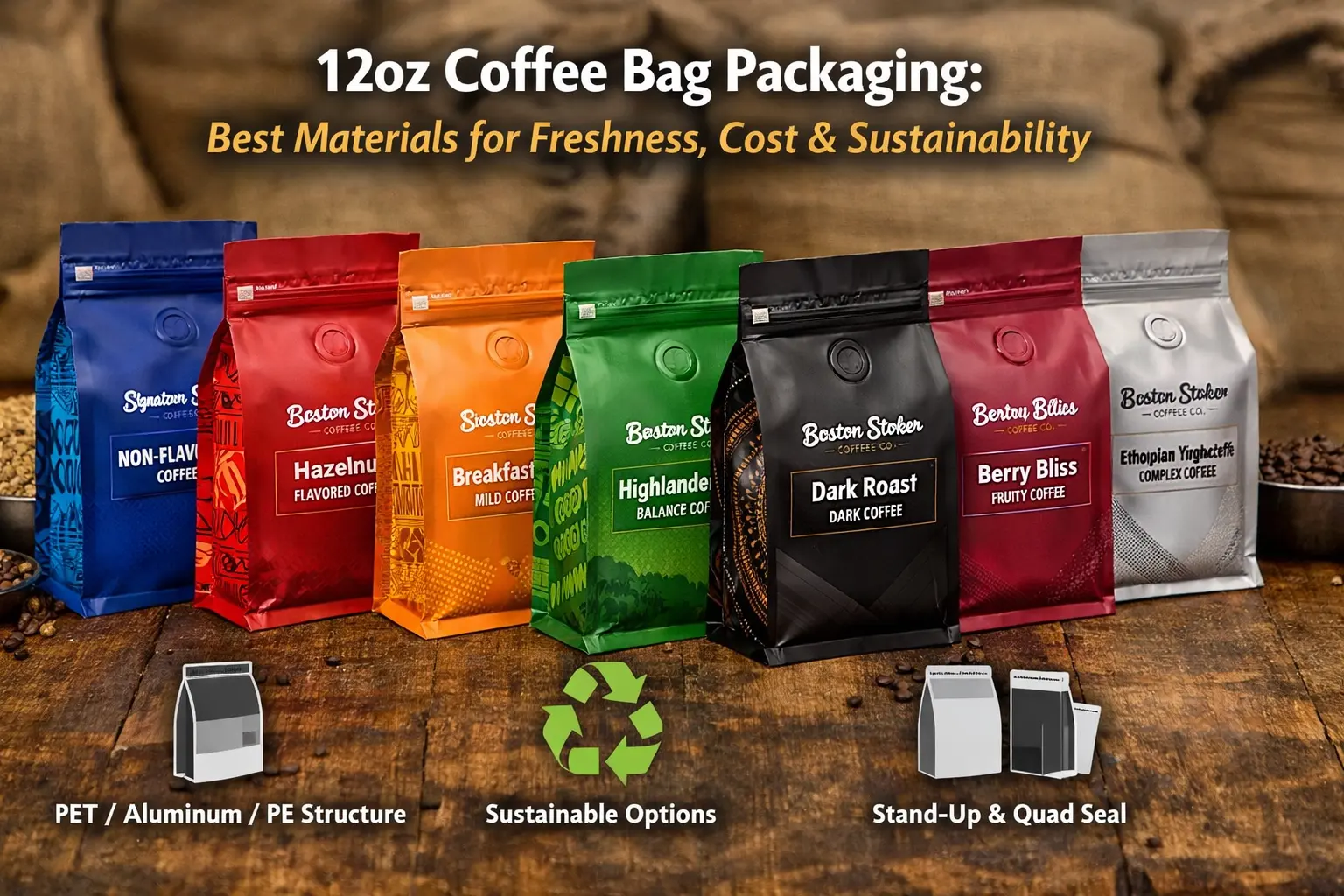 12Embalagem do Oz Coffee Bag: Como Escolher os Materiais Certos Pelo Custo, Frescor, e Impacto da Marca